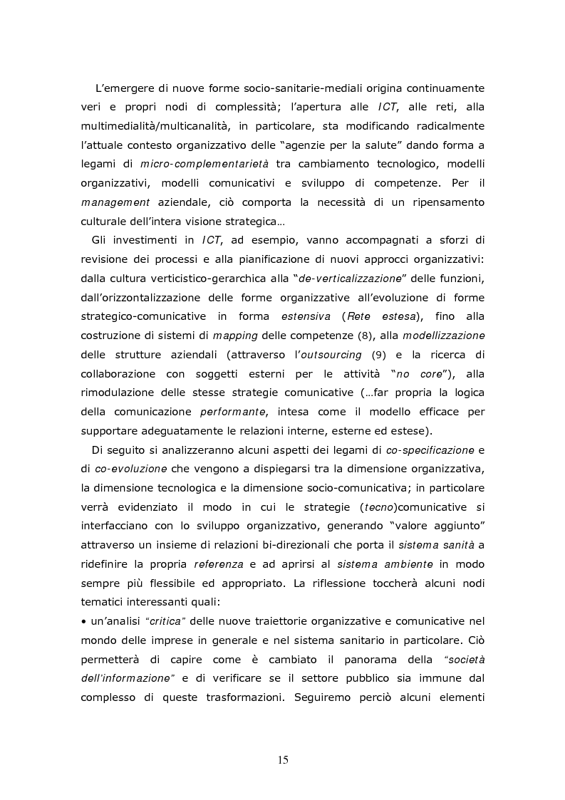 Anteprima della tesi: Co-evoluzioni in sanità: forme di interazione e prospettive di sviluppo tra organizzazioni, cittadini e reti tecno-comunicative, Pagina 11