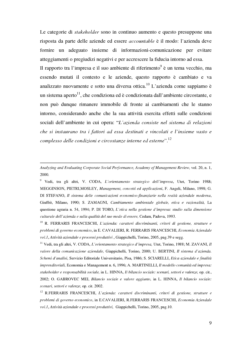 Anteprima della tesi: La responsabilità sociale nel processo di comunicazione esterna: il caso Coop, Pagina 9