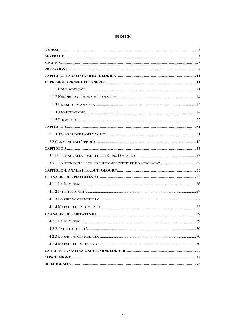 Indice della tesi: I Simpson, la traduzione di un fenomeno culturale, Pagina 1