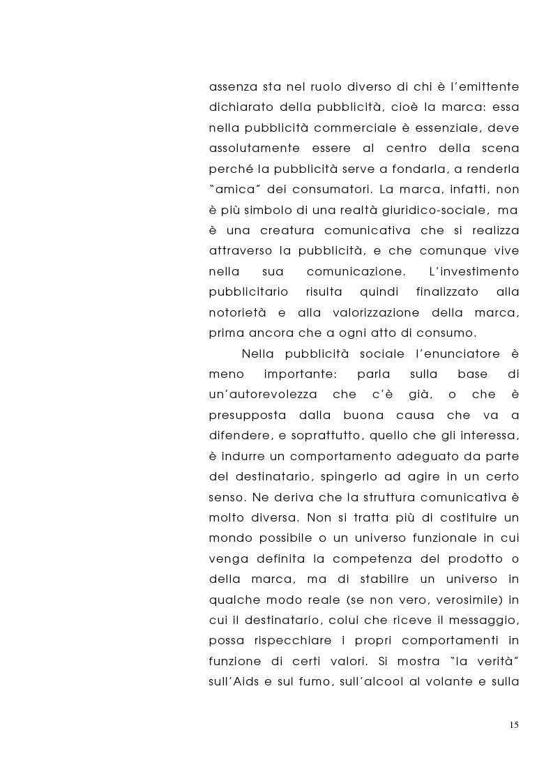 Anteprima della tesi: Pubblicità con l'anima. Dall'analisi dei fondamenti e dei contesti della pubblicità non commerciale alla realizzazione di un piano di comunicazione per il sociale, Pagina 11