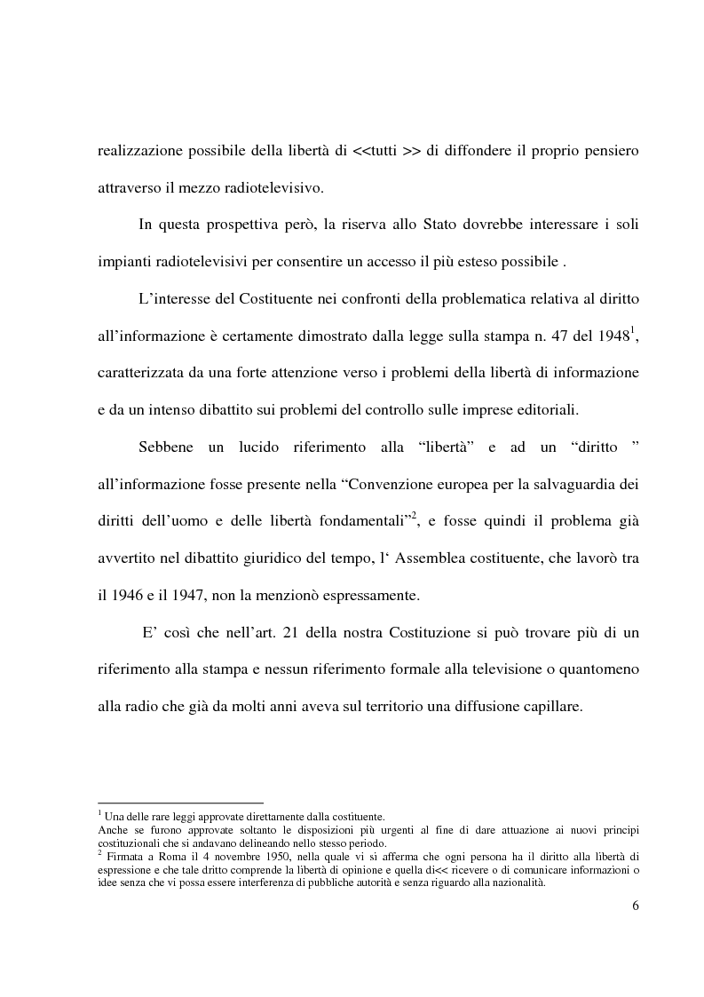 Anteprima della tesi: Il pluralismo radiotelevisivo nella legge Gasparri, Pagina 3