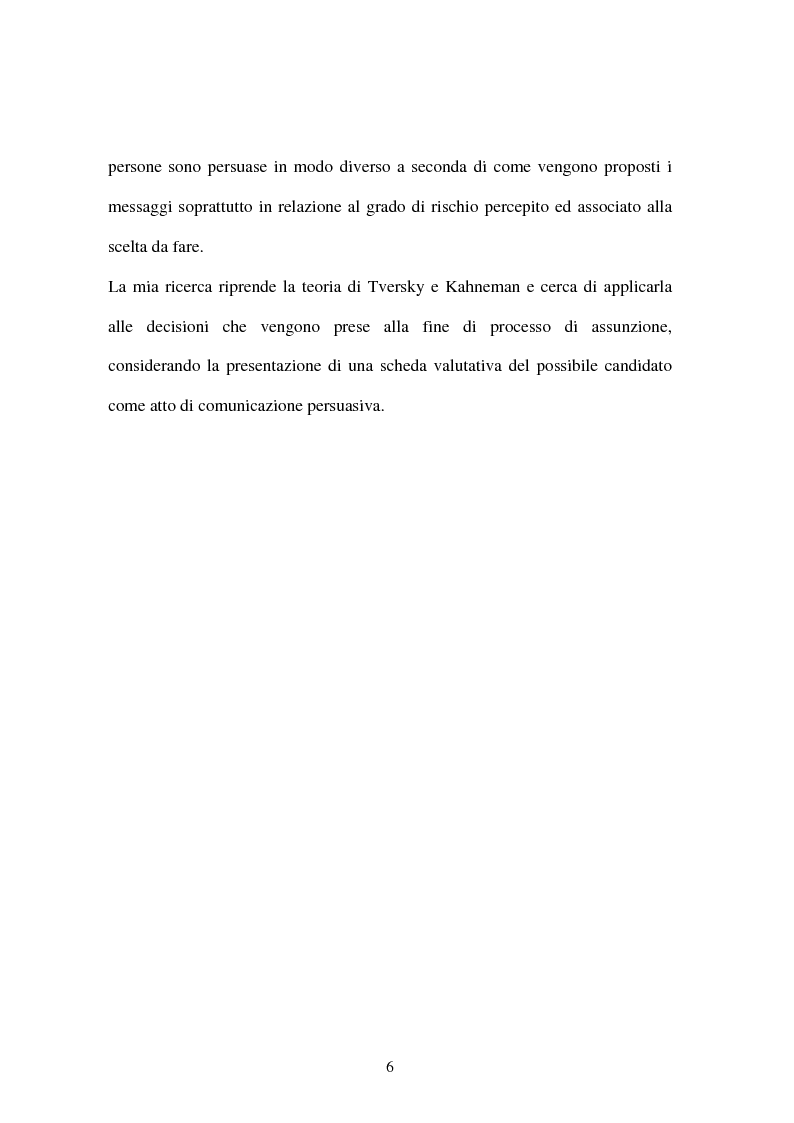 Anteprima della tesi: Assunzioni basate sull'acquisizione di guadagno o sull'evitamento di perdita, Pagina 2