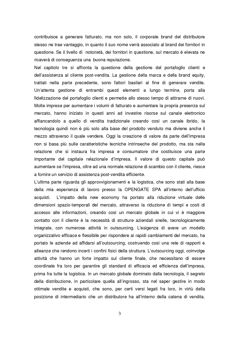 Anteprima della tesi: La distribuzione nel settore tecnologico: l'esperienza in Opengate spa, Pagina 2