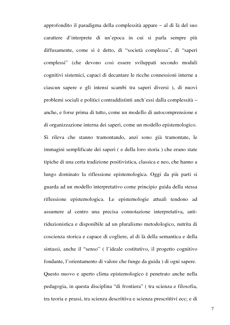 Anteprima della tesi: Nuova epistemologia della complessità e istanze formative, Pagina 4