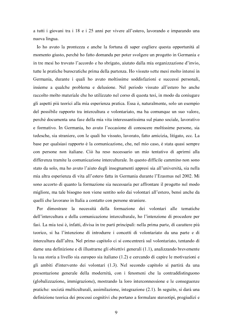 Anteprima della tesi: Intercultura e volontariato. Studio di caso: Servizio Volontario Europeo, Pagina 4