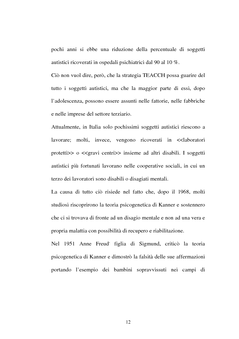 Anteprima della tesi: Autismo: teorie, prassi ed interventi educativi. Esperienza al centro A.I.A.S. di Acireale (CT), Pagina 12