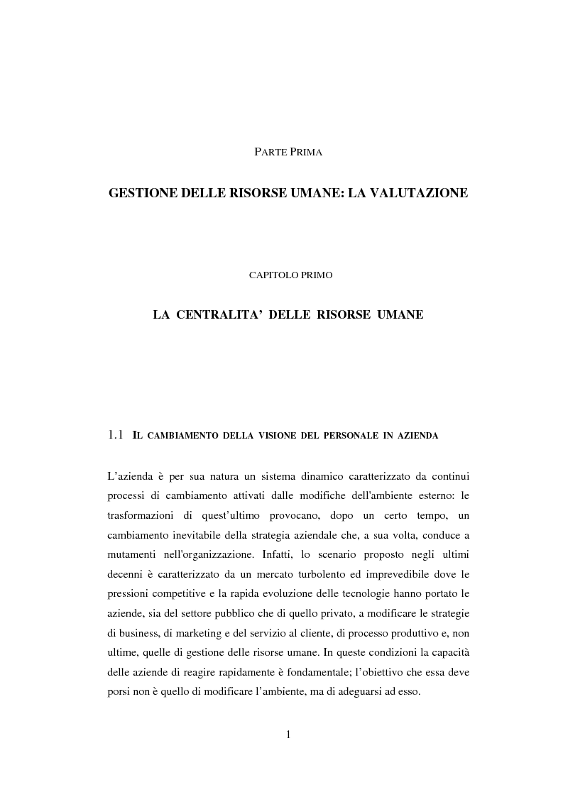 Anteprima della tesi: La valutazione del potenziale delle risorse umane, Pagina 4