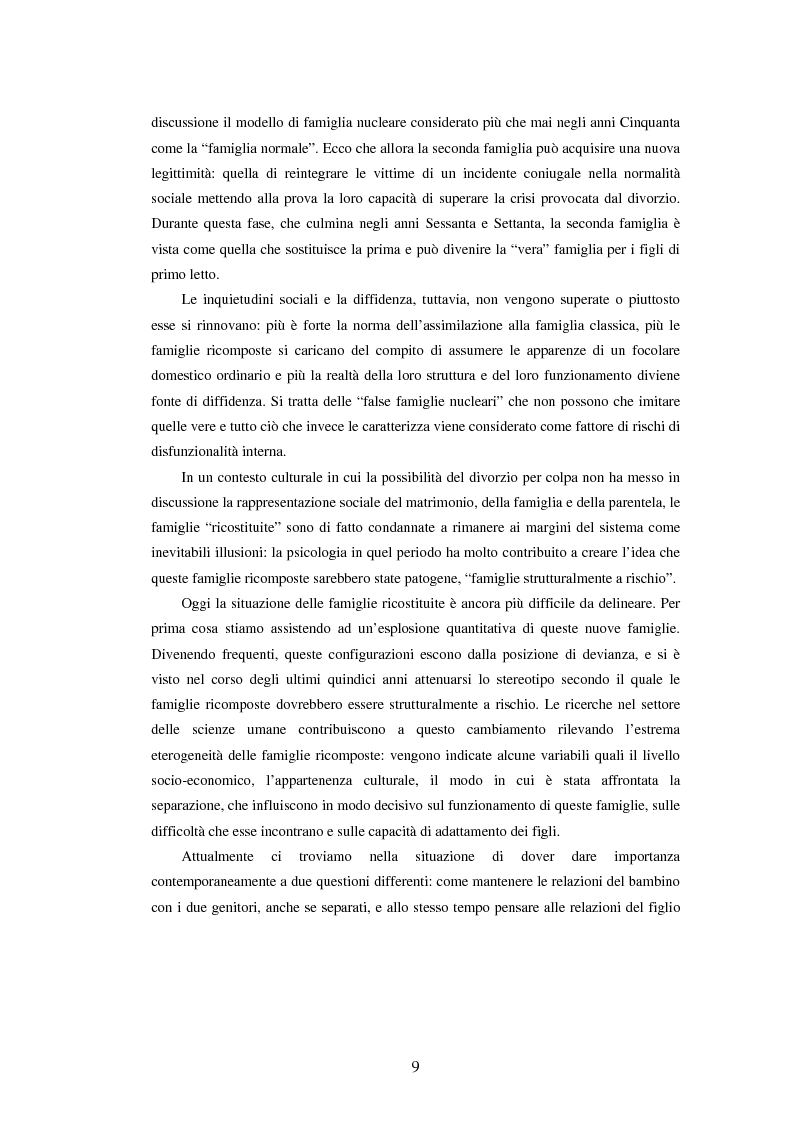 Anteprima della tesi: Le famiglie ricostituite: un'analisi attraverso il disegno in bambini di scuola elementare, Pagina 9