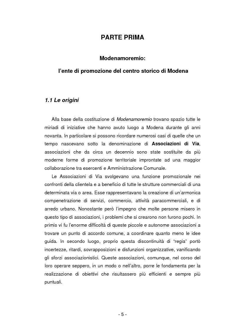 Anteprima della tesi: Comunicazione e centri storici: "Modenamoremio", Pagina 3