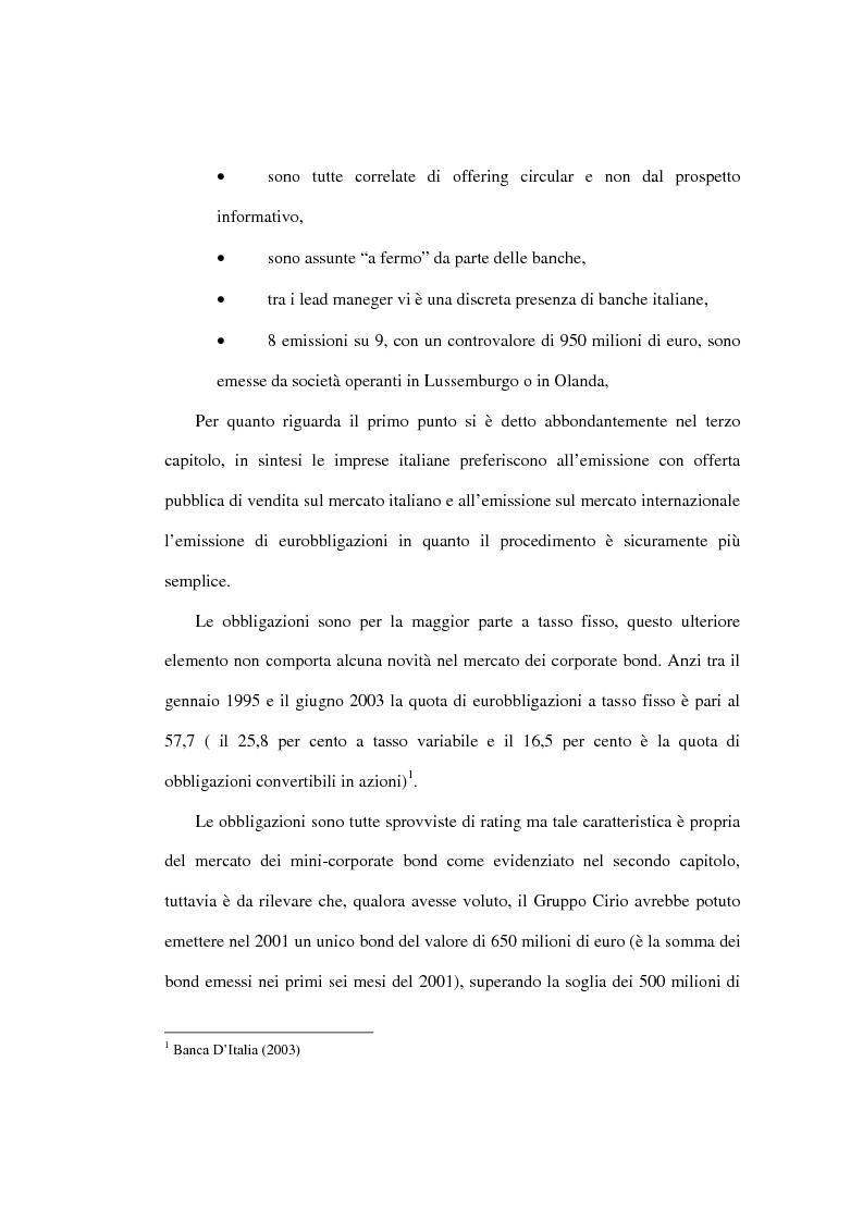 Anteprima della tesi: I Corporate Bonds: il caso Cirio, Pagina 2