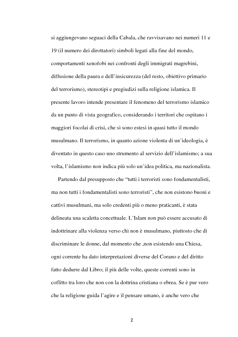 Anteprima della tesi: I diversi volti del terrorismo islamico, Pagina 2