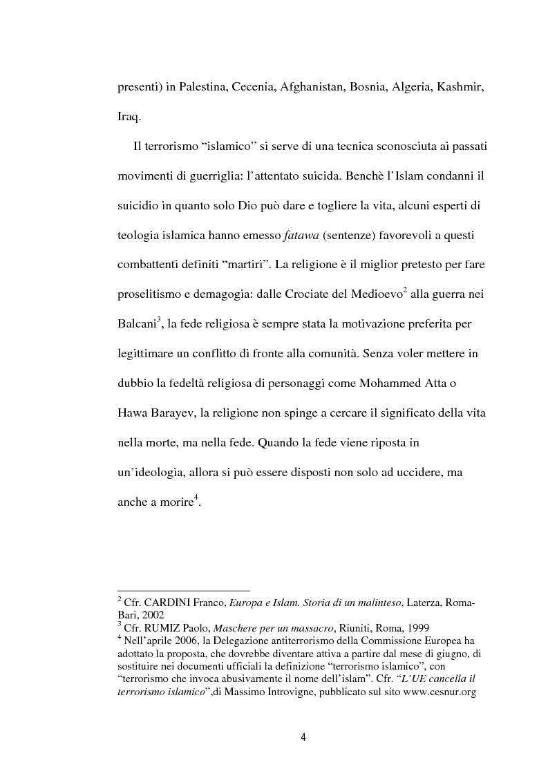 Anteprima della tesi: I diversi volti del terrorismo islamico, Pagina 4