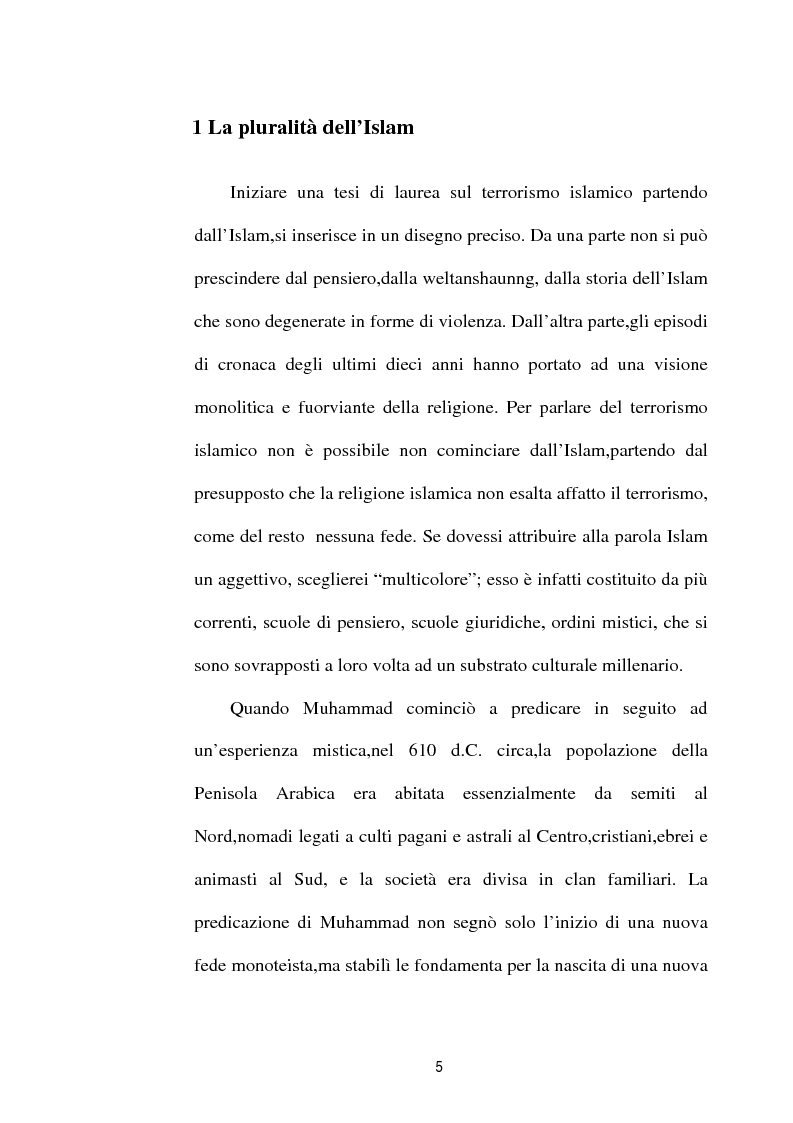 Anteprima della tesi: I diversi volti del terrorismo islamico, Pagina 5