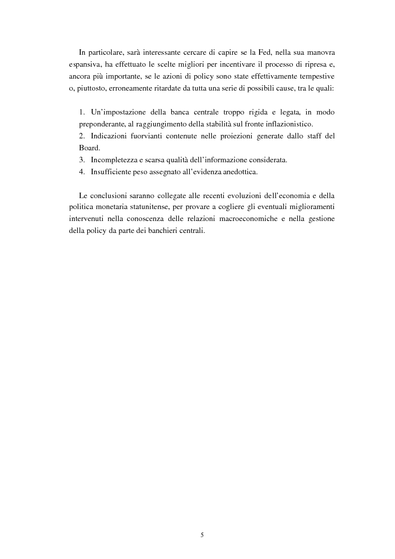 Anteprima della tesi: Il ruolo dei modelli macroeconomici nelle decisioni della FED: un'analisi della recessione del 90-91, Pagina 5