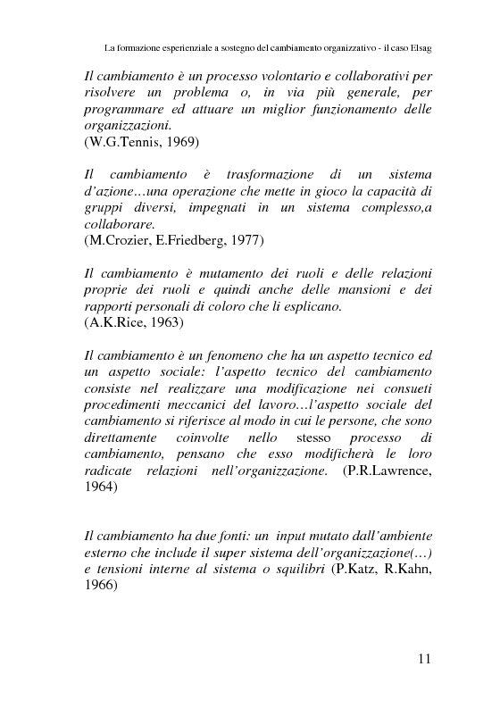 Anteprima della tesi: La formazione esperienziale a sostegno del cambiamento organizzativo-il caso Elsag, Pagina 6