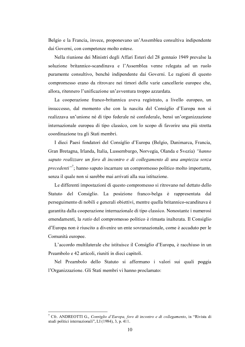 Anteprima della tesi: Il fattore religioso nella Convenzione europea dei Diritti dell'Uomo e la condizione delle Chiese in alcune sentenze della Corte di Strasburgo, Pagina 8