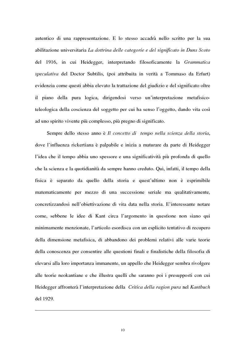 Anteprima della tesi: Heidegger e la Critica della ragion pura di Kant, Pagina 10