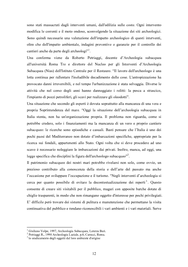 Anteprima della tesi: I musei di archeologia subacquea in Italia. Analisi della situazione e prospettive, Pagina 5