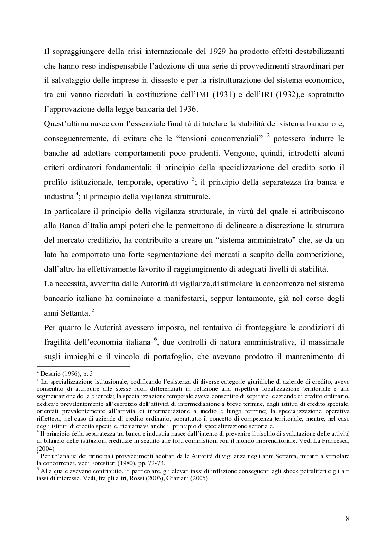 Anteprima della tesi: La tutela della concorrenza in campo bancario, Pagina 8