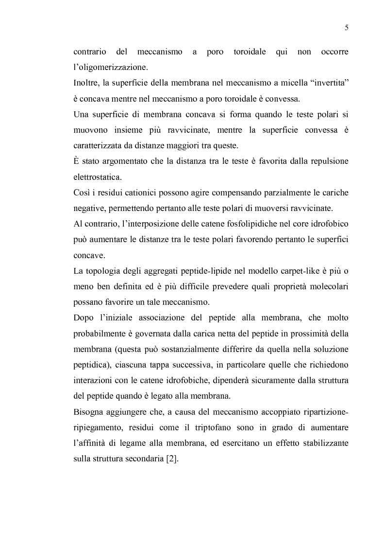 Anteprima della tesi: Un nuovo peptide naturale (Kfp) in grado di formare canali ionici in membrane lipidiche planari di fosfatidilcolina, Pagina 5