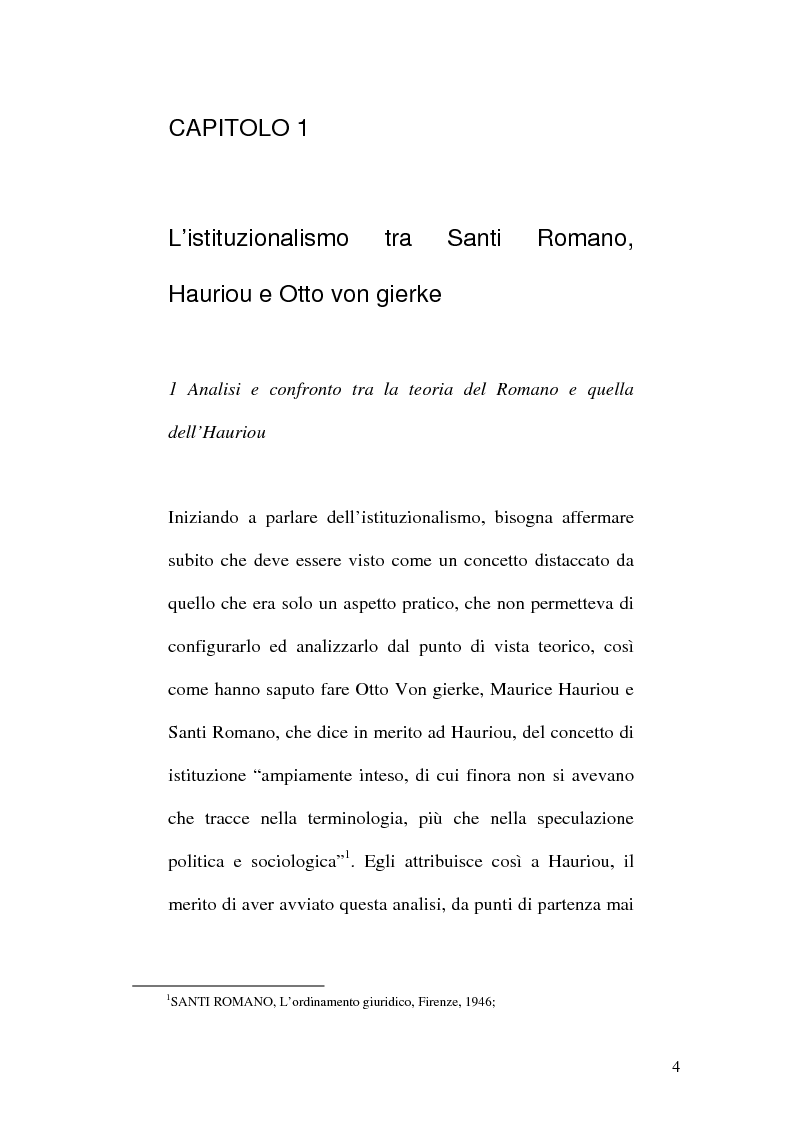 Anteprima della tesi: La Teoria dell'Istituzione tra Diritto e Politica, Pagina 4