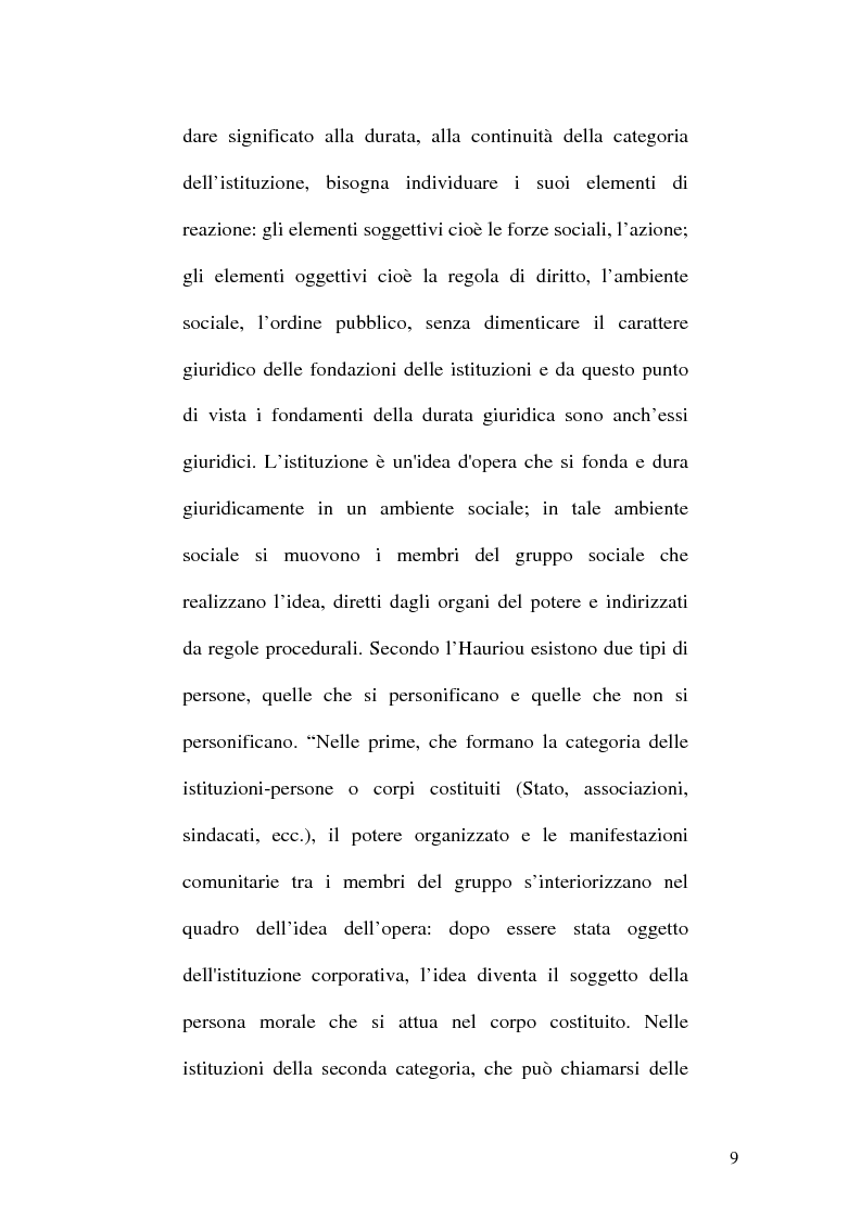 Anteprima della tesi: La Teoria dell'Istituzione tra Diritto e Politica, Pagina 9