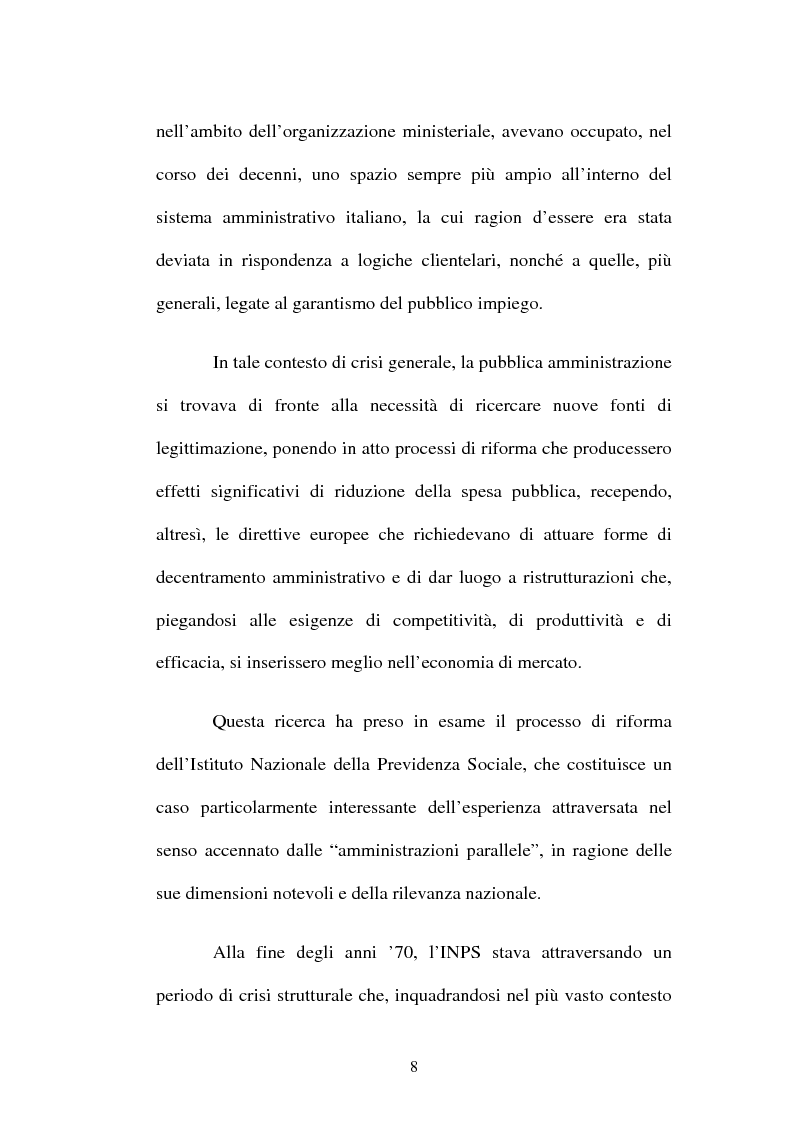 Anteprima della tesi: Amministrazione Pubblica e innovazione: il processo di riforma dell'INPS (1979-2005), Pagina 3