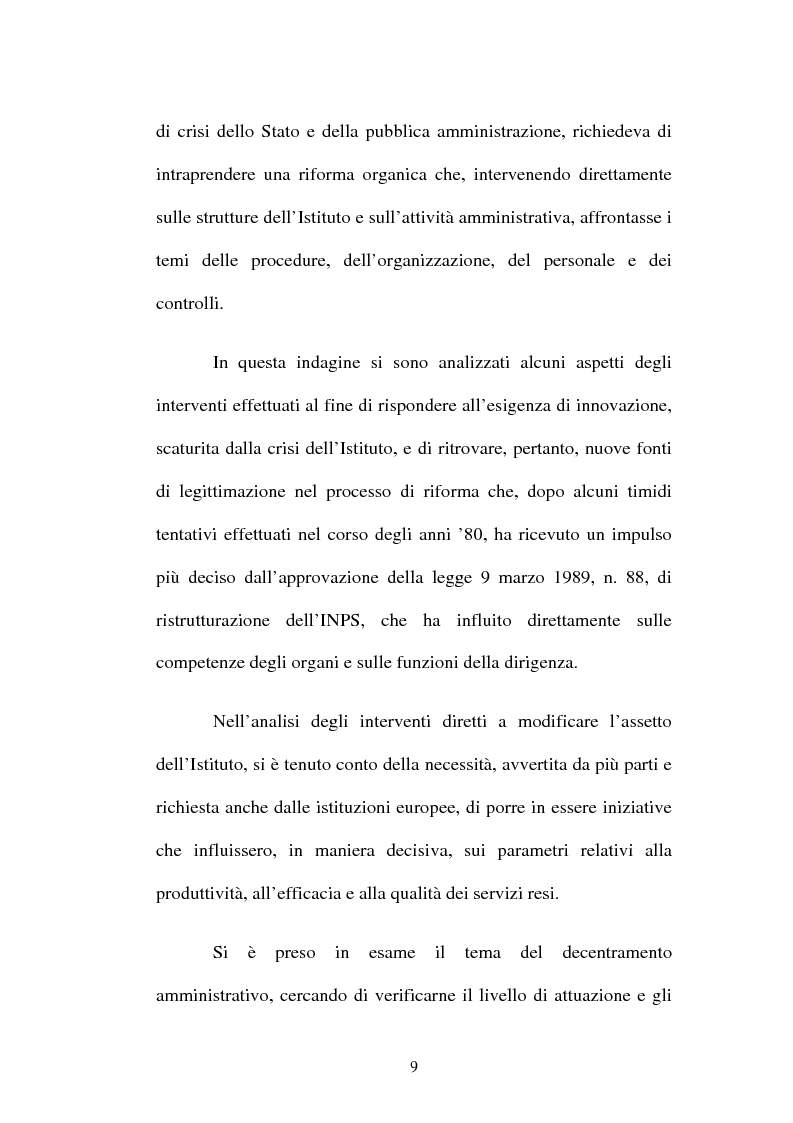 Anteprima della tesi: Amministrazione Pubblica e innovazione: il processo di riforma dell'INPS (1979-2005), Pagina 4