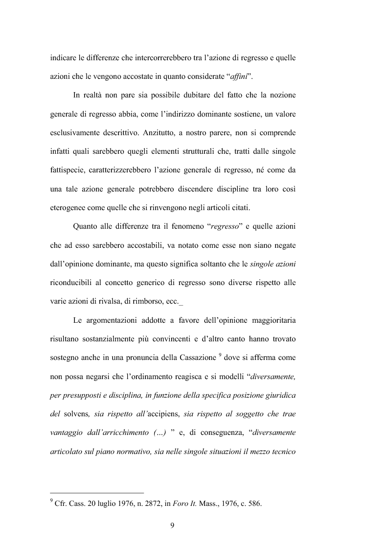 Anteprima della tesi: Regresso e Surrogazione nelle Obbligazioni Solidali, Pagina 9