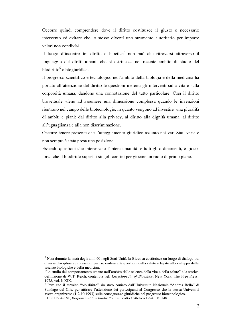 Anteprima della tesi: La protezione giuridica delle invenzioni biotecnologiche, Pagina 2