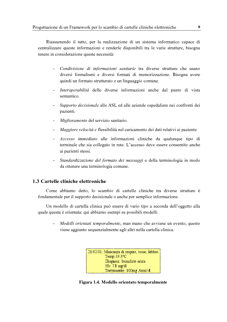 Anteprima della tesi: Progettazione di un framework per lo scambio di cartelle cliniche elettroniche in campo medico-sanitario, Pagina 6