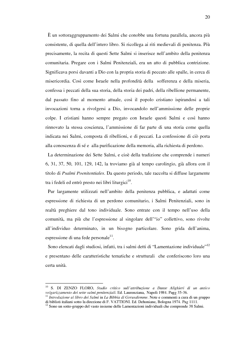 Anteprima della tesi: Volgarizzamenti dei Salmi Penitenziali. Il Salmo VI, Pagina 15