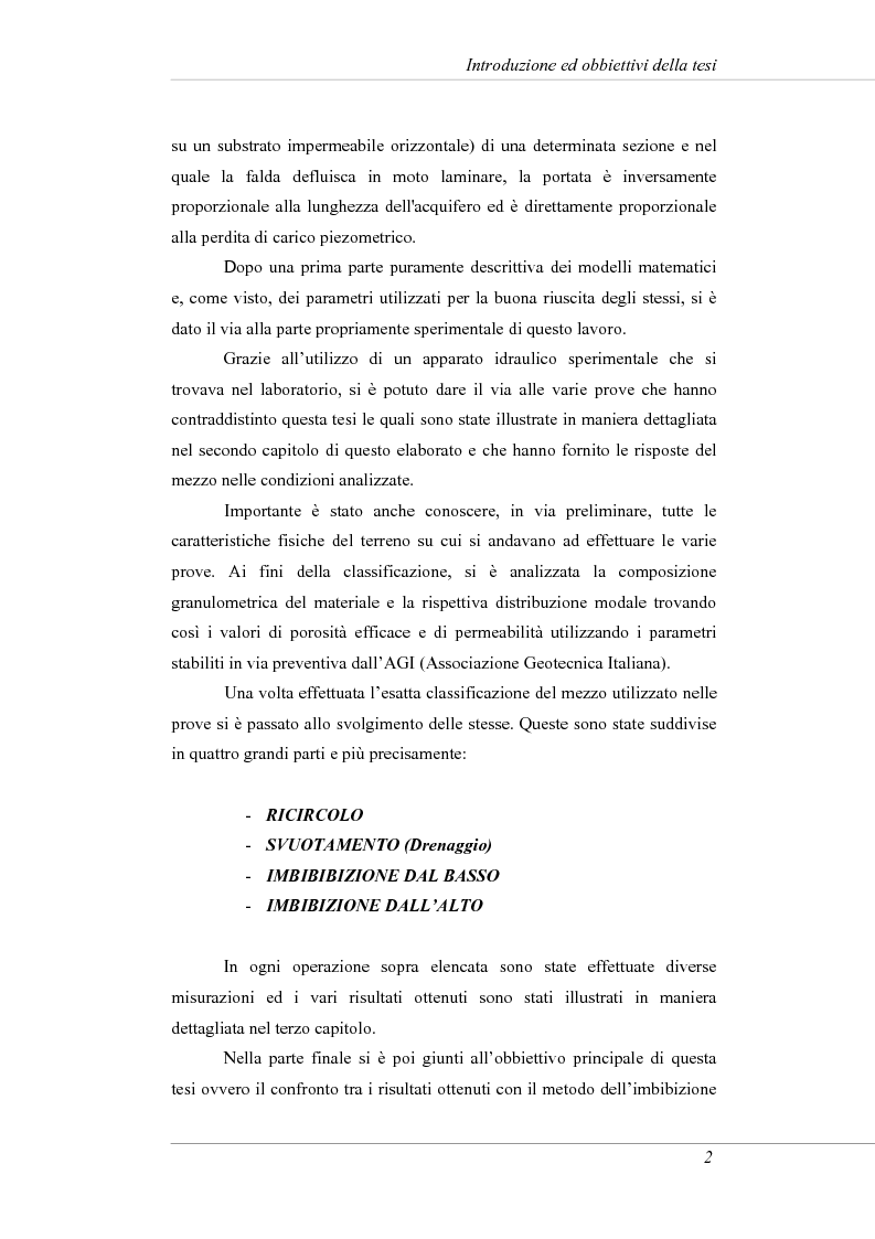 Anteprima della tesi: Modelli e prove d'infiltrazione in laboratorio a scala grande, Pagina 2