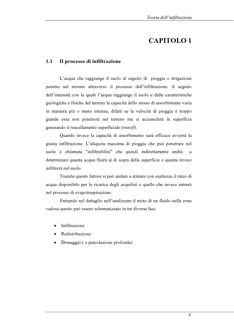 Anteprima della tesi: Modelli e prove d'infiltrazione in laboratorio a scala grande, Pagina 4