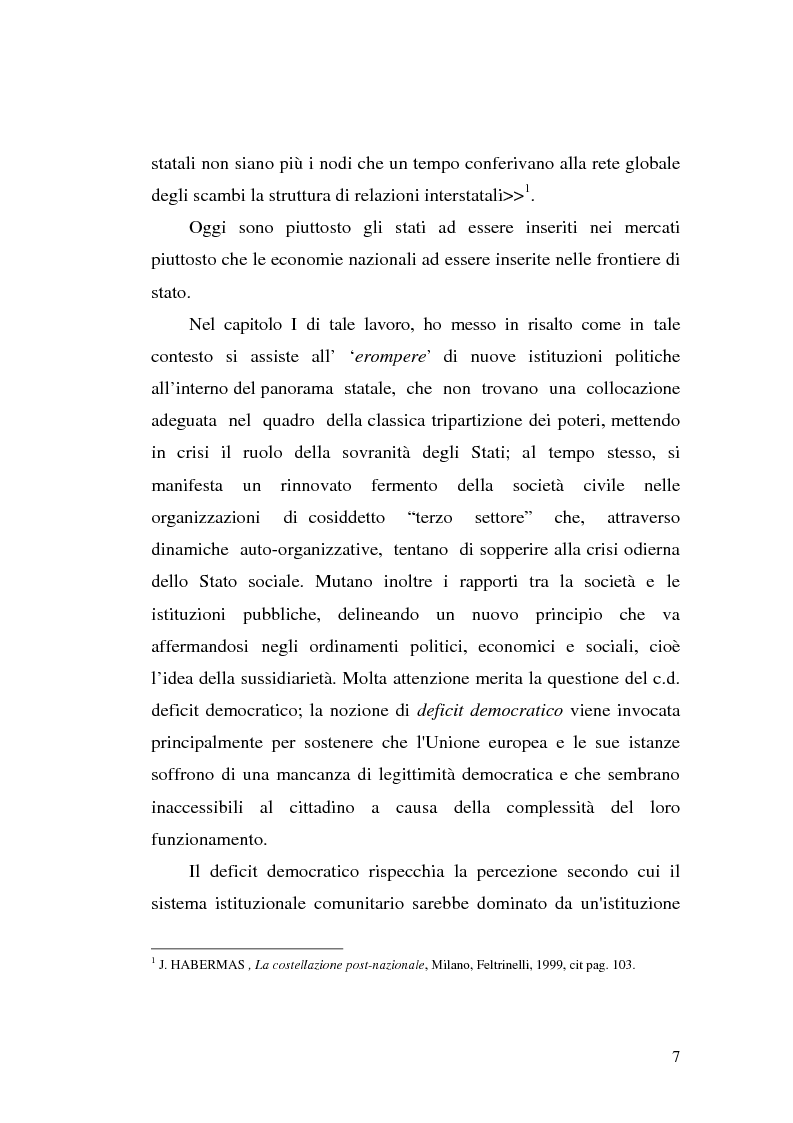 Anteprima della tesi: Tra governance globale ed europea: Gli effetti sullo Stato costituzionale democratico, Pagina 2