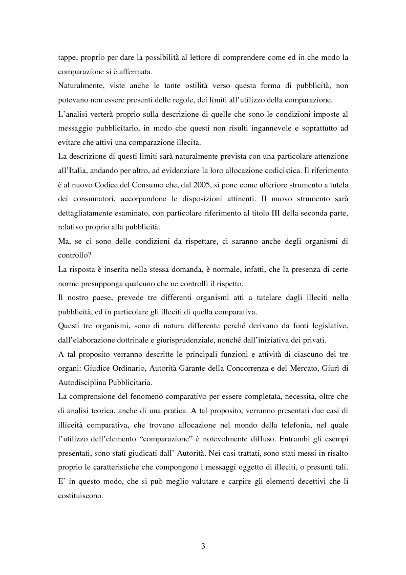 Anteprima della tesi: La pubblicità comparativa tra concorrenza e tutela del consumatore, Pagina 2