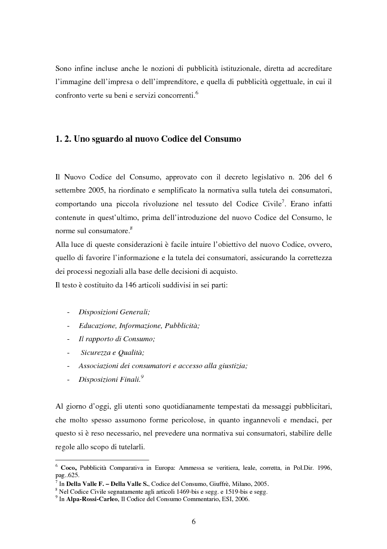 Anteprima della tesi: La pubblicità comparativa tra concorrenza e tutela del consumatore, Pagina 5