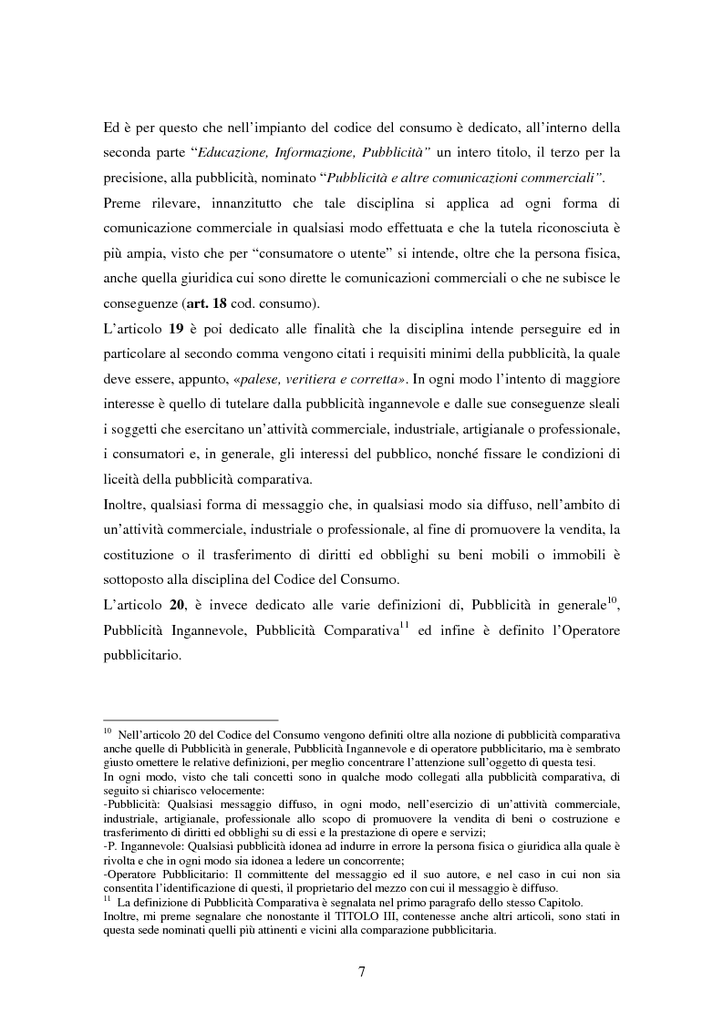 Anteprima della tesi: La pubblicità comparativa tra concorrenza e tutela del consumatore, Pagina 6