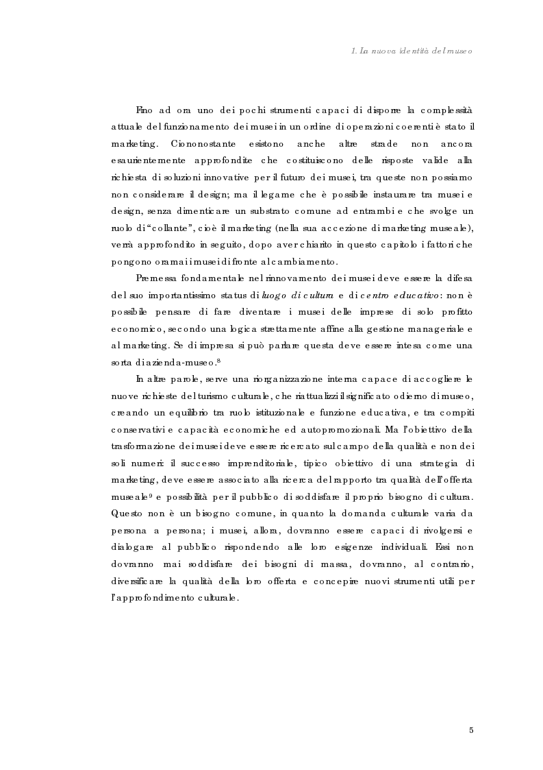 Anteprima della tesi: Design nel museo. Strategie di merchandising, Pagina 8