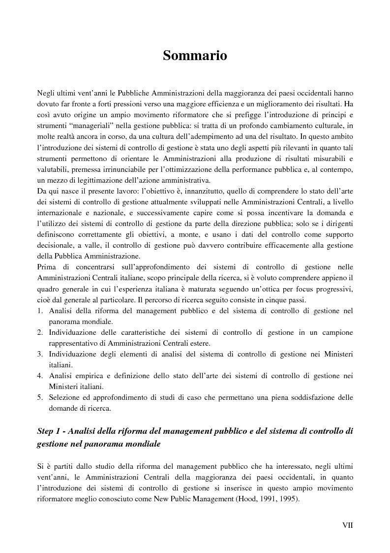 Anteprima della tesi: I sistemi di controllo di gestione nelle amministrazioni centrali, Pagina 3