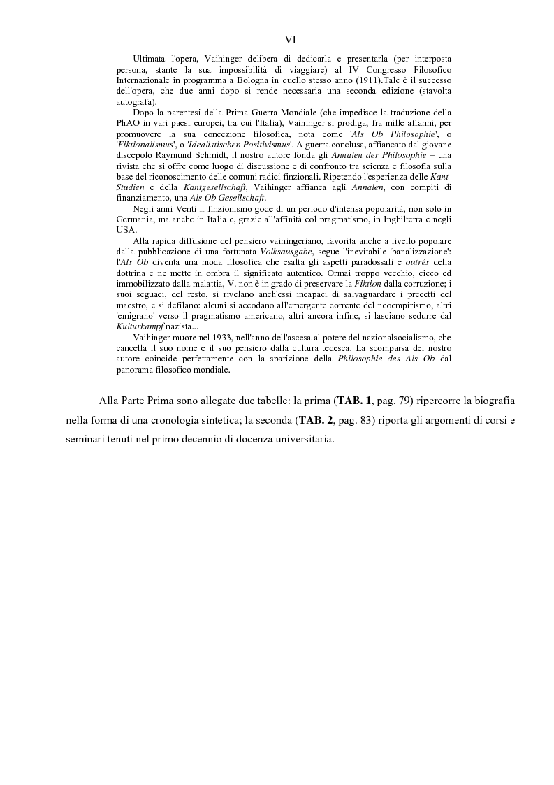 Anteprima della tesi: Hans Vaihinger (1852-1933) e la 'Philosophie des Als Ob'. Studio storico-genetico, critico e bibliografico sulla teoria finzionistica della conoscenza, Pagina 6