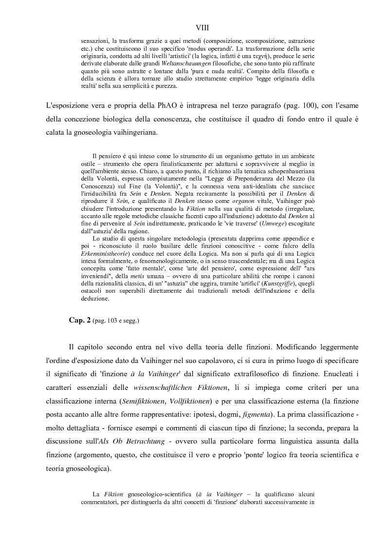 Anteprima della tesi: Hans Vaihinger (1852-1933) e la 'Philosophie des Als Ob'. Studio storico-genetico, critico e bibliografico sulla teoria finzionistica della conoscenza, Pagina 8