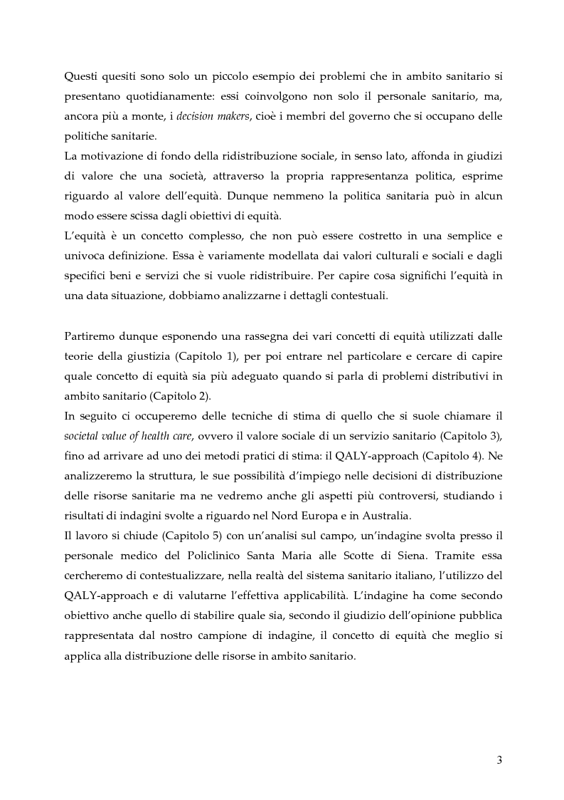Anteprima della tesi: L'allocazione delle risorse economiche e il problema dell'equità in ambito sanitario: un'indagine sul comportamento del personale medico, Pagina 3