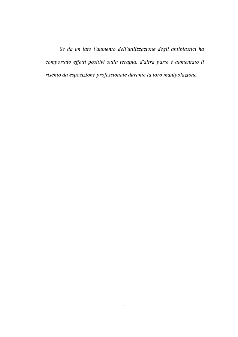 Anteprima della tesi: Rischi da esposizione professionale a chemioterapici antiblastici: tutela della salute dell'operatore sanitario, Pagina 2