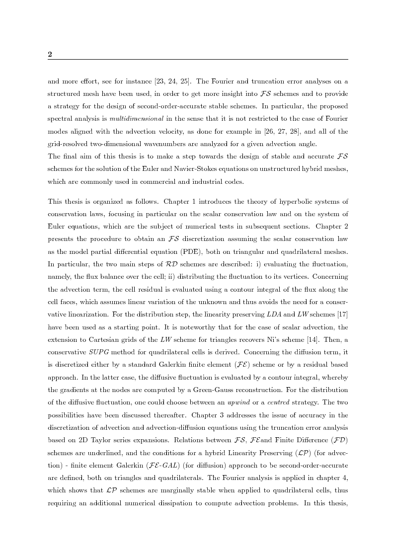 Anteprima della tesi: Residual distribution schemes for advection and advection-diffusion problems on quadrilateral and hybrid meshes, Pagina 3