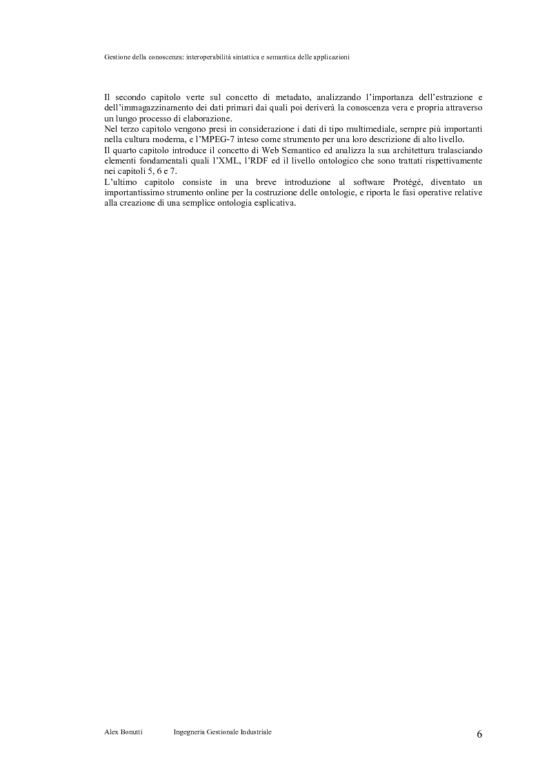 Anteprima della tesi: Gestione della conoscenza: interoperabilità sintattica e semantica delle applicazioni, Pagina 2