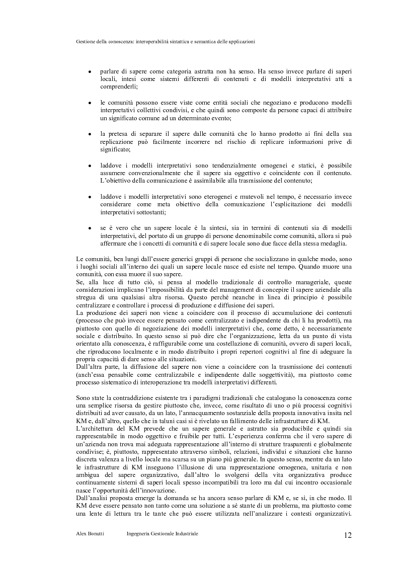 Anteprima della tesi: Gestione della conoscenza: interoperabilità sintattica e semantica delle applicazioni, Pagina 8