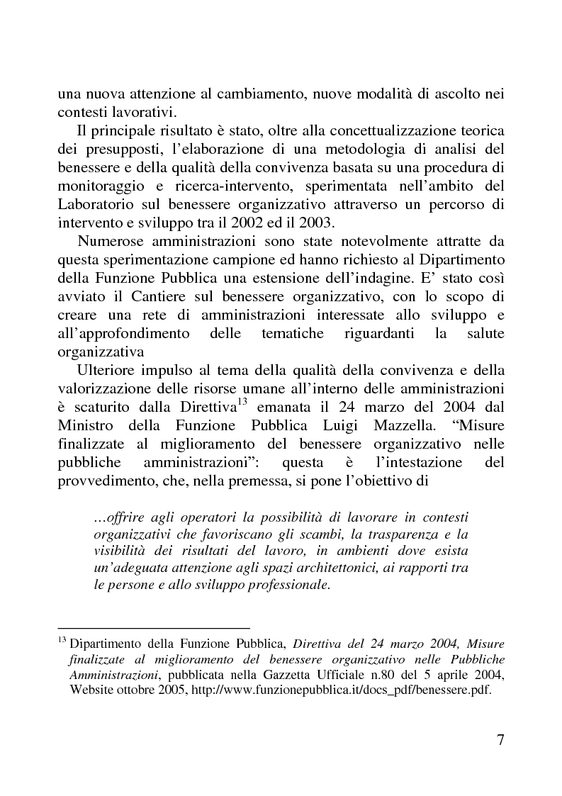 Anteprima della tesi: Benessere organizzativo e progettazione ergonomica: il caso del Comune di Anzio, Pagina 7