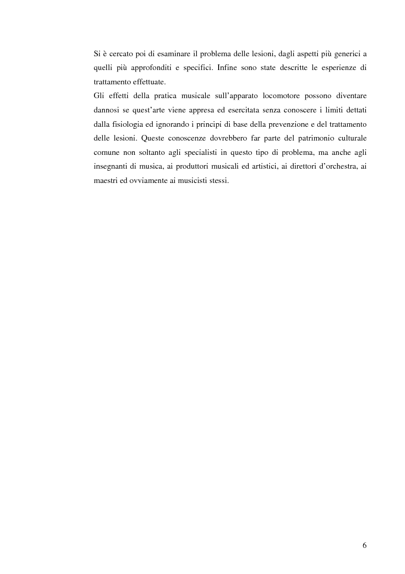 Anteprima della tesi: Le patologie muscolo-scheletriche nei musicisti: statistica ed esperienze riabilitative, Pagina 2