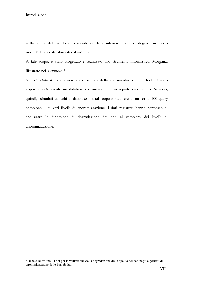 Anteprima della tesi: Tool perl la valutazione della degradazione della qualità dei dati negli algoritmi di anonimizzazione delle basi di dati, Pagina 7
